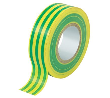 Nastro isolante 19x25 mt PVC autoadesivo giallo/verde