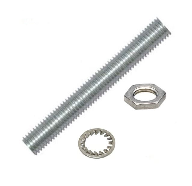 Niples 40 mm in metallo filetto M10X1 completo di dado e rondella