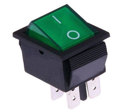 Interruttore bipolare luminoso 15A - 250V verde