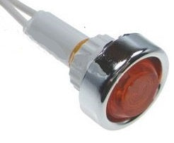 Segnalatore luminoso al neon 220V arancione diametro 20 mm a chiusura stagna