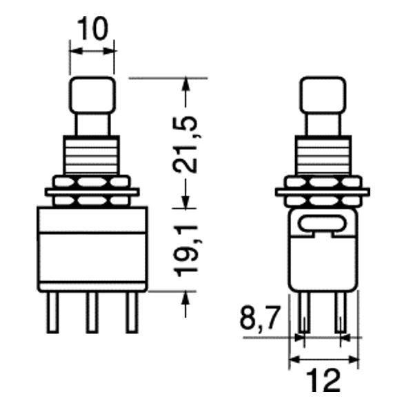 Deviatore bipolare 2A-250V a pulsante alternato