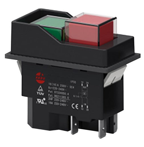 Interruttore elettromagnetico impermeabile 4 poli rosso/verde KEDU KJD32D