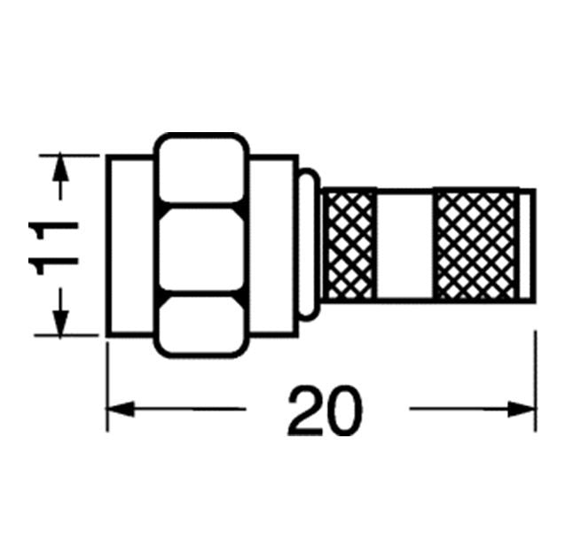 25 connettori coassiali diam. 5 mm a spina tipo F anelli rossi