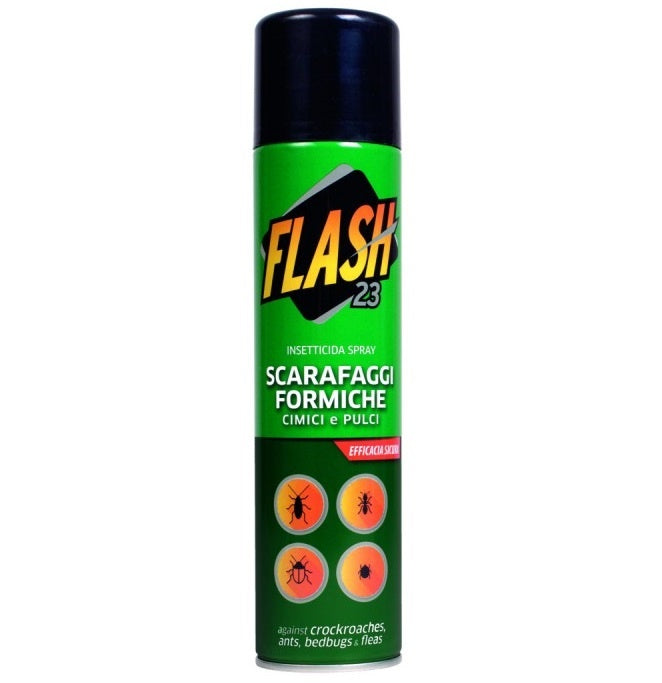Insetticida spray FLASH 23 contro formiche  scarafaggi cimici e pulci 400 ml