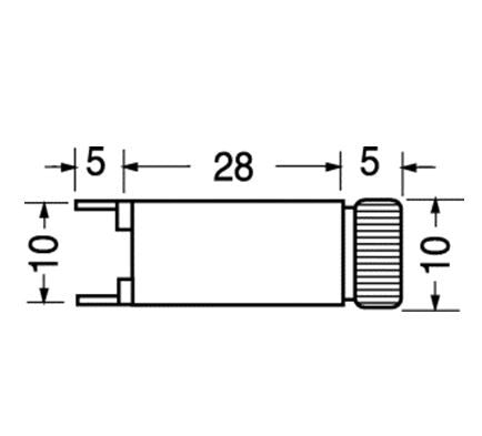 Portafusibile verticale con tappo a baionetta per C.S. per fusibile 5X20