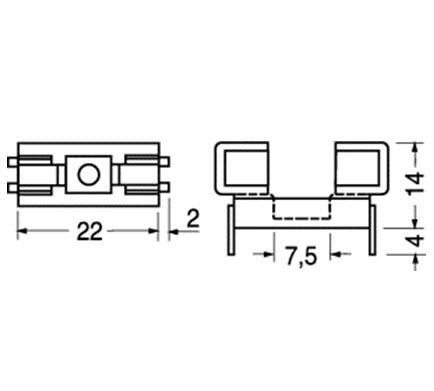 Portafusibile per C.S. per fusibile 5 X 20