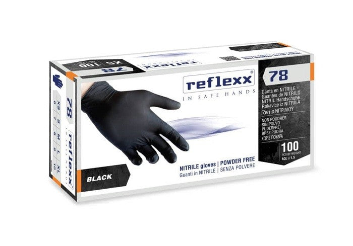 Guanti in nitrile monouso taglia M neri REFLEXX78 confezione 100 pz