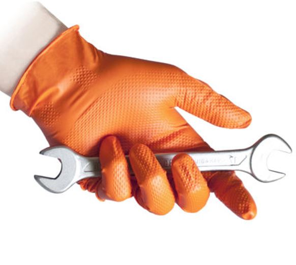 Guanti monouso in nitrile taglia L arancioni full grip REFLEXX N85 confezione 50 pz