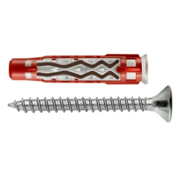 100 Tasselli BLUEFIX/VA 6X35 per fissaggi leggeri universali completi di vite