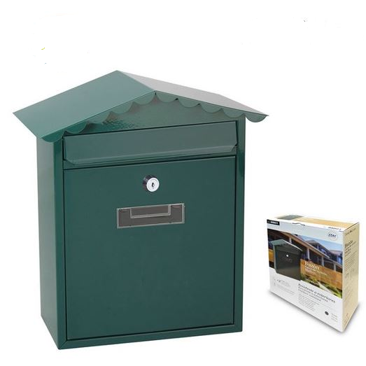 Cassetta postale verde in acciaio misura 260x90x355 mm