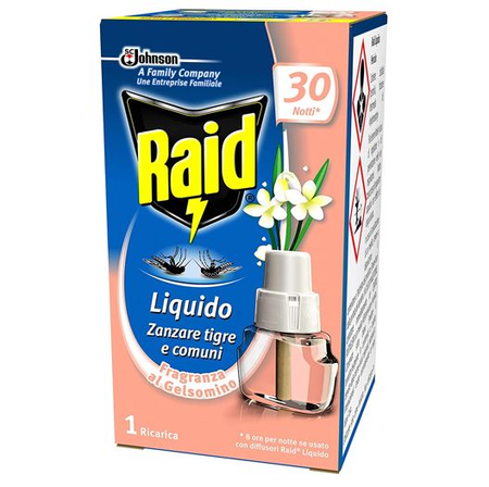 Ricarica liquida al gelsomino per diffusore raid liquido elettrico antizanzare 21 ml
