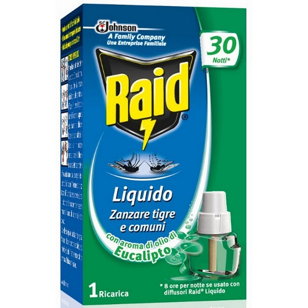Ricarica liquida all'eucalipto per diffusore raid liquido elettrico antizanzare 21 ml
