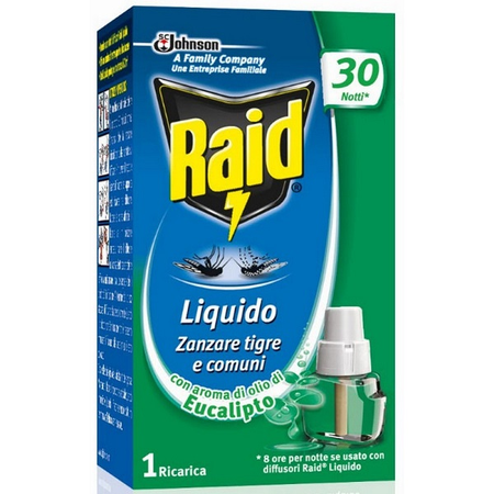 Ricarica liquida all'eucalipto per diffusore raid liquido elettrico antizanzare 21 ml
