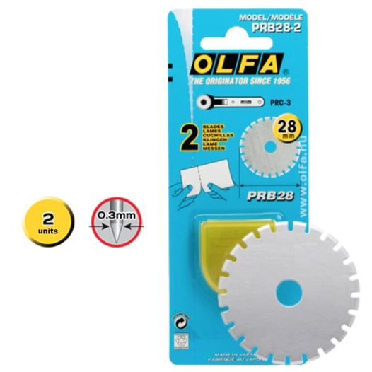 2 Lame dentellate di ricambio OLFA PRB28-2 per cutter a disco 28mm