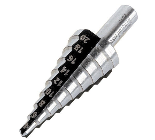 Punta conica a scalini HSS da diametro 4 a 20 mm WOLFCRAFT 2515000