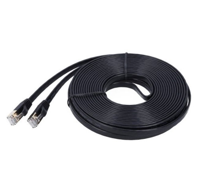 Cavo Ethernet RJ45 piatto patch cord Cat7 U/FTP lunghezza 3 metri nero