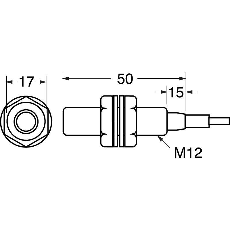 Sensore di prossimità induttivo M12 IP67 AC-NO SHIELD schermato