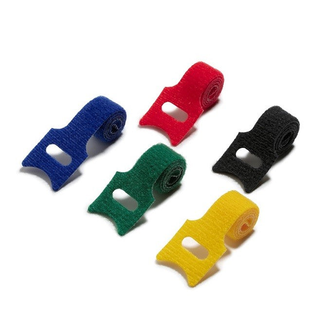 5 Fascette con chiusura a strappo riutilizzabili vari colori lunghezza 20 cm