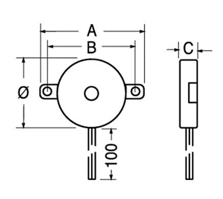 Buzzer diam. 30 mm piezoelettrico 80 dB con cavetti