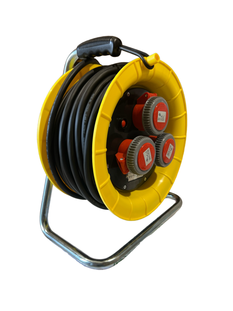 Prolunga 4GX2,5 con avvolgicavo industriale 3P+T  30 metri IP67 16A