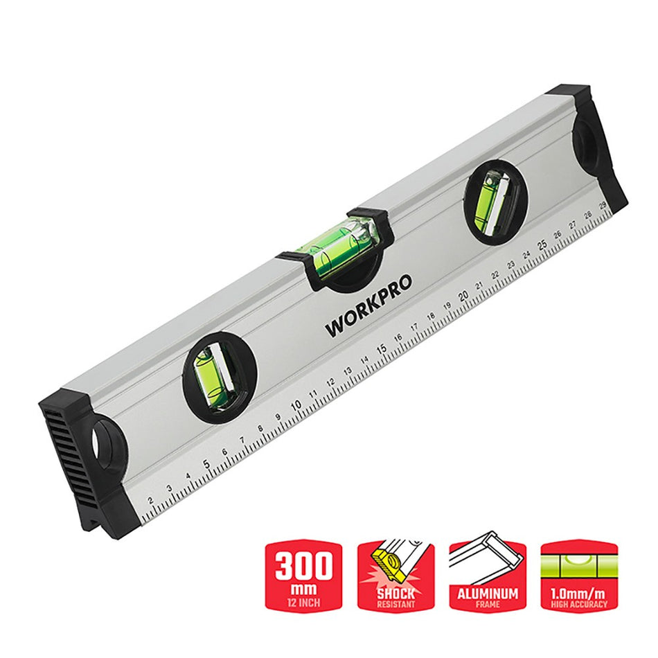 Livella a bolla 30 cm in alluminio WORKPRO WP262001