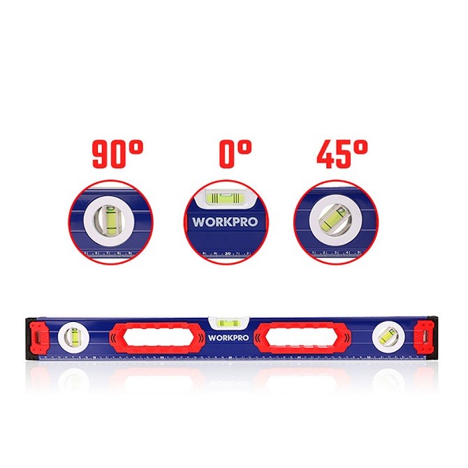 Livella a bolla con base magnetica 60 cm WORKPRO WP262014