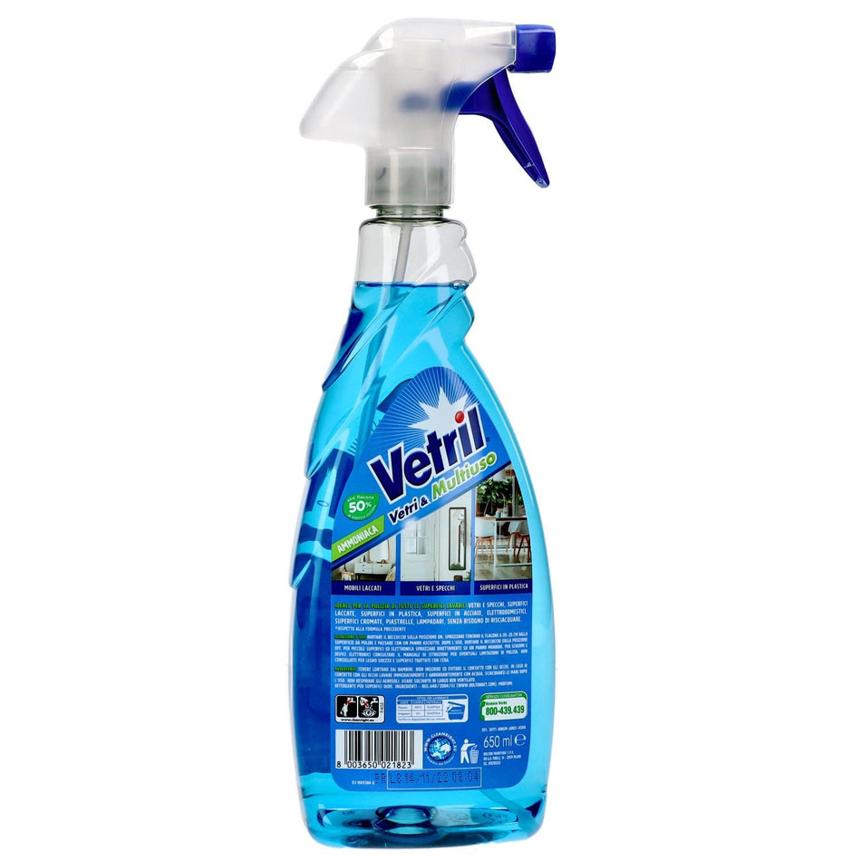 Vetril ammoniaca vetri e multiuso  650 ml