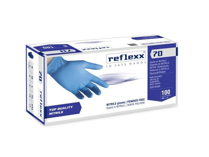 Guanti in nitrile monouso azzurri taglia L REFLEXX70 confezione 100 pz
