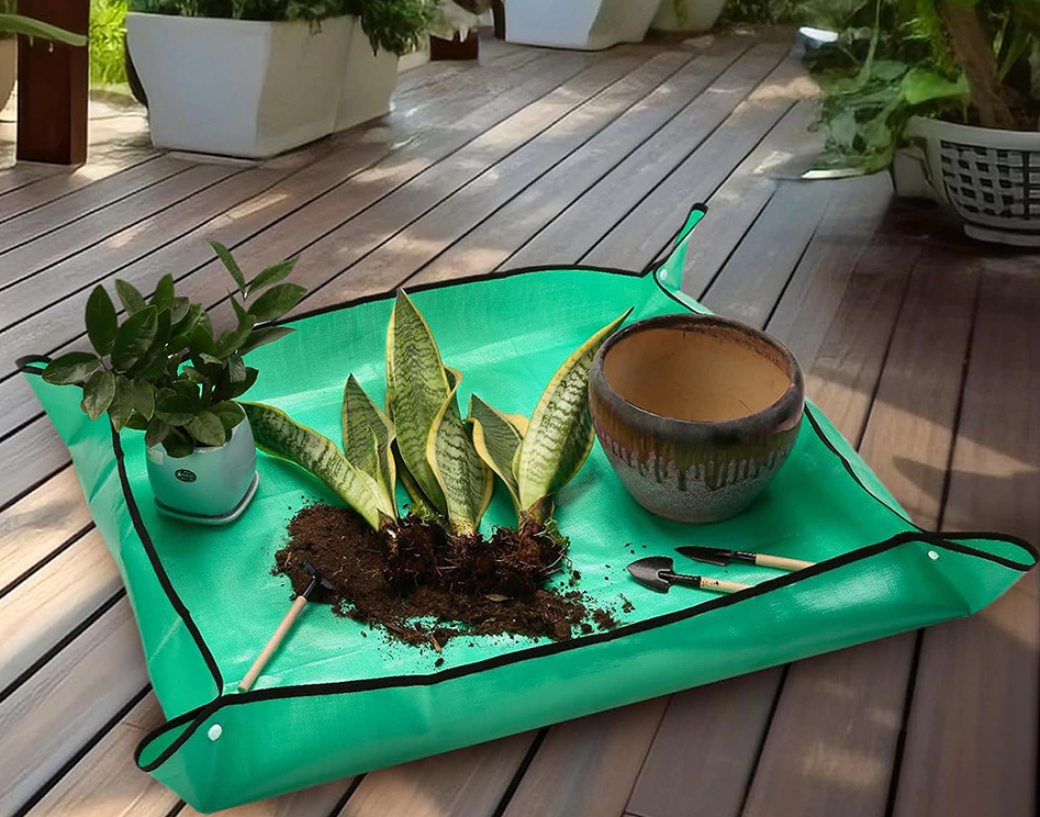 Tappetino per trapiantare e rinvasare piante e fiori verde
