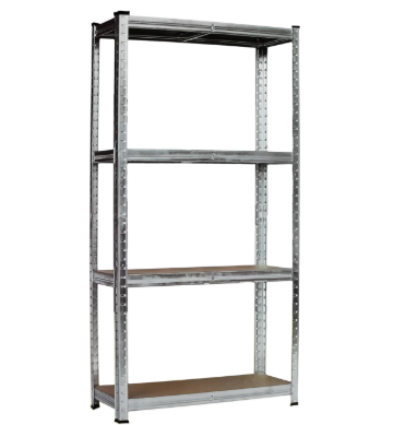 Scaffale rastrelliera in metallo zincato 4 ripiani in MDF 160x80x40 cm 80 Kg