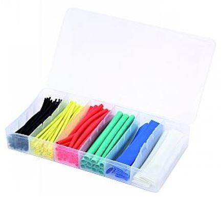 Kit 100 guaine termorestringenti 2:1 in BOX di vari diametri lunghezza 100 mm colorate