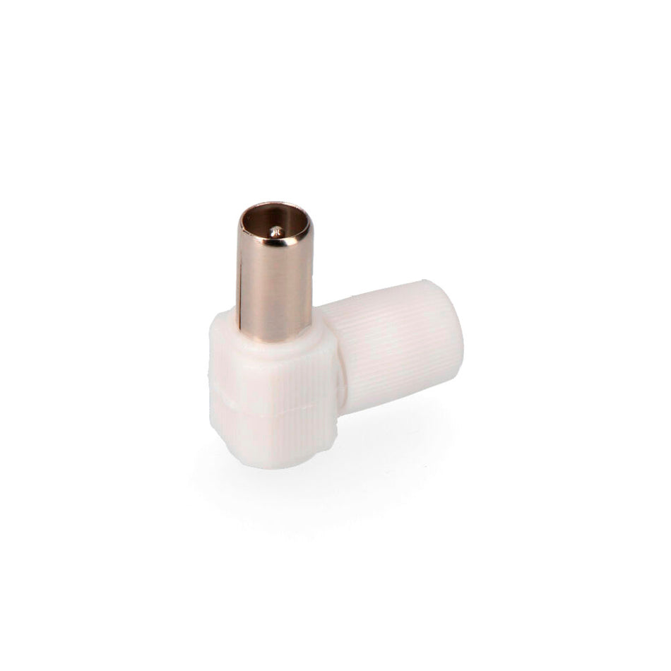 Spina coassiale maschio a gomito  per TV 9,5  mm