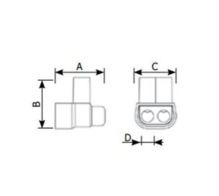 Morsetto unipolare volante 2 fori 16 mmq E-BLOKS EBS2/160