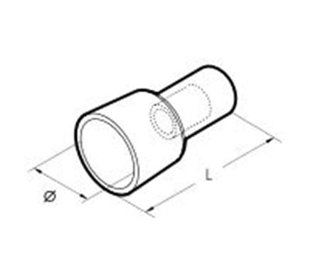 Cappucci terminali 0,25/1,5 mm2 preisolati in nylon CEMBRE NL 03P conf. 100 pezzi