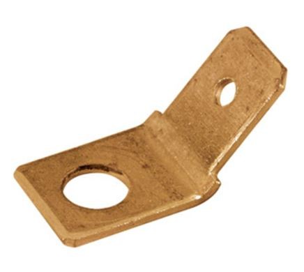 100 Terminali faston ad innesto maschio da pannello passo 6,35 angolo 45°