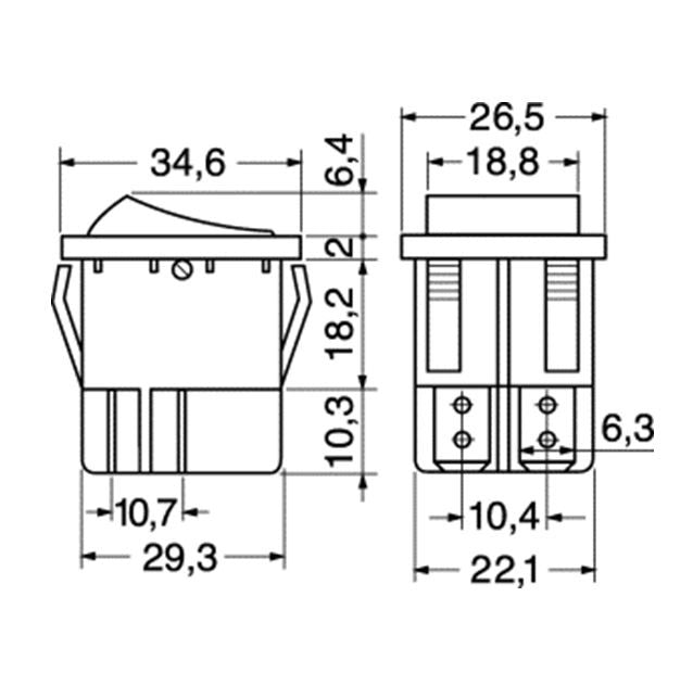 Interruttore bipolare con autoritorno 15A - 250V bianco TUV