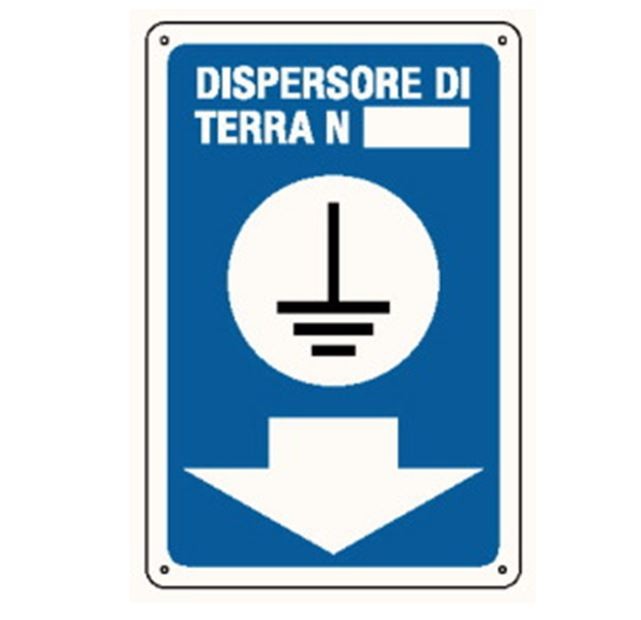 Cartello messa a terra 165X250 in alluminio