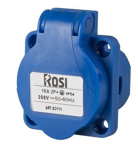 Presa da incasso 16A 2P+T 6H 250V side blu  IP54  ROSI 83111