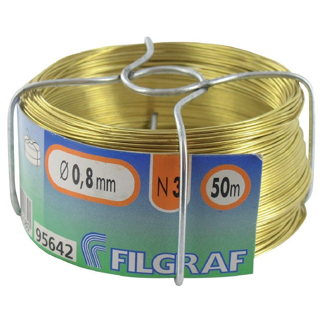 Filo di ottone diametro 0,8 mm giallo N3 50 metri