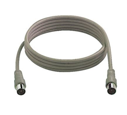 Prolunga coassiale antenna TV spina/spina 9,5 mm 2 mt bianco