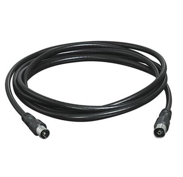Prolunga coassiale antenna TV spina/spina 9,5 mm 2 mt nero