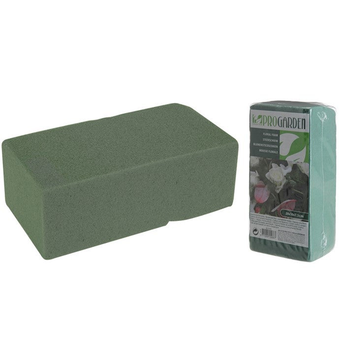 Spugna per fiori mattoncino rettangolare 20x10x7 cm verde Progarden