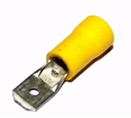 Capicorda preisolato 6,35x0,8 ad innesto maschio giallo CEMBRE GF-M608 confezione 100 pezzi