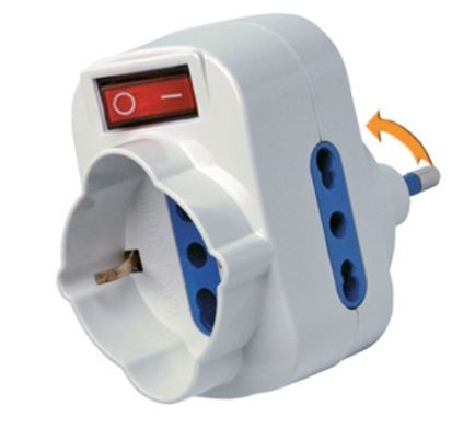 Adattatore multiplo spina 16A rotante 3 prese