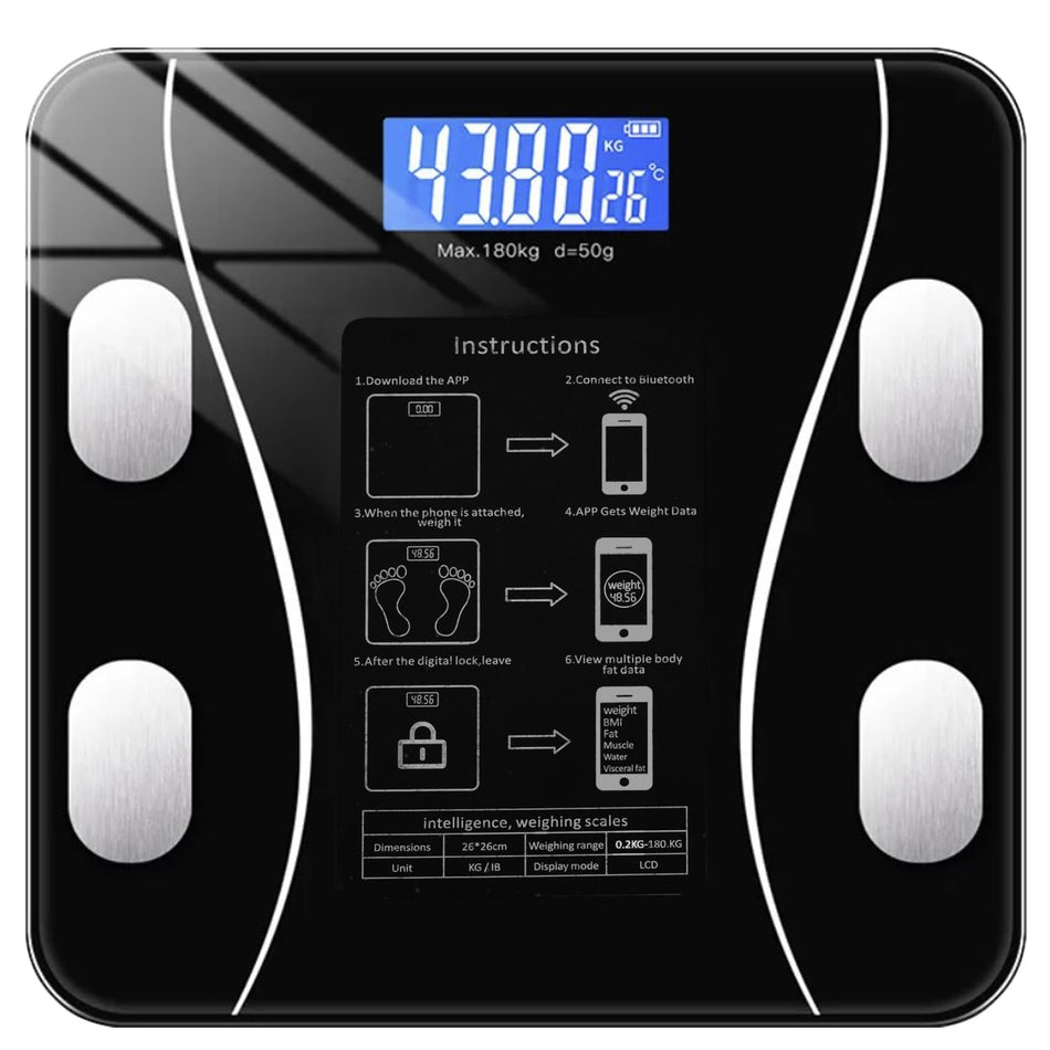 Bilancia pesapersone LCD intelligente max 180 Kg RUHHY 22525