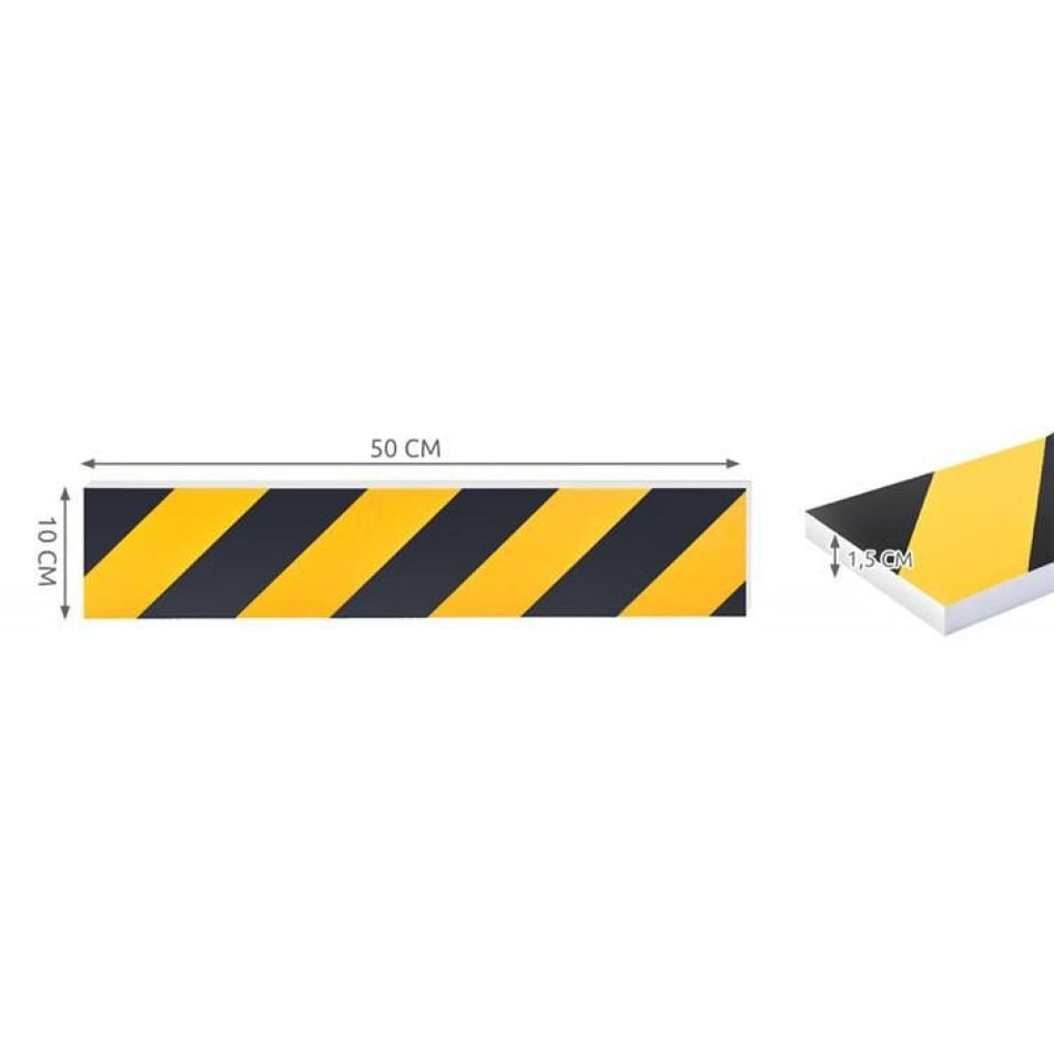 Protezione portiere auto per garage 50x10x1,5 cm giallo nero