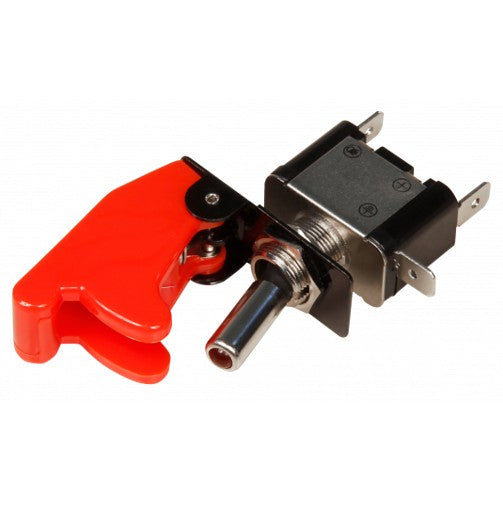 Interruttore a levetta ON-OFF 12V/20A con cappuccio protettivo rosso e led MCPOWER