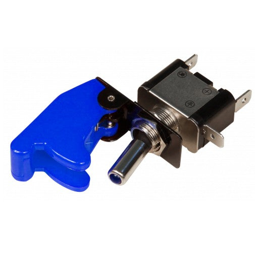 Interruttore a levetta ON-OFF 12V/20A con cappuccio protettivo blu e led MCPOWER
