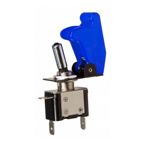 Interruttore a levetta ON-OFF 12V/20A con cappuccio protettivo blu e led MCPOWER