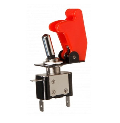 Interruttore a levetta ON-OFF 12V/20A con cappuccio protettivo rosso e led MCPOWER